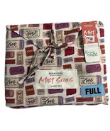 Berkshire Full Sheet Set Artist Series Pink Love Valentines Tickets Nove... - $49.39