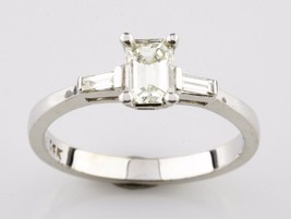0.70 Carat Trois Pierres Diamant 14k or Blanc Fiançailles Taille Bague 6.75 - $2,879.82