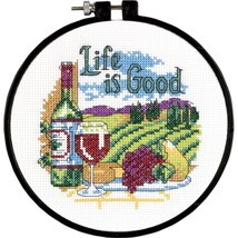 DIY Dimensions Life is Good Wine Grapes Vineyard Craft Cross Stitch Kit 73545 - $13.95