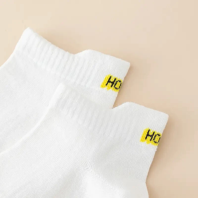 5pairs Unisex Letter Graphic "HOPE" Ankle Crew Socks (Size 6-9) "WHITE" ~ NEW!!! Item image 3