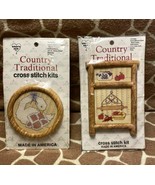 VTG Set of 2 Country Traditional Cross Stitch Kits Apples N&#39; Spice Just ... - £11.15 GBP