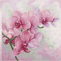 Orchid Bloom Cross Stitch Set - Graceful Floral Design Kit for Beginners and Exp - $87.07