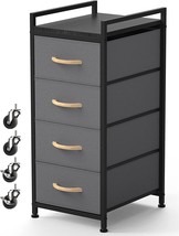 Small Black Nightstand With Rolling Casters For Closet, Entryway, Hallway, - £47.12 GBP