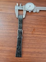 vintage NOS MCM 8CM black genuine leather watch strap silver buckle - $19.80