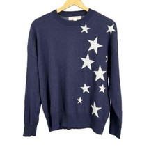 Spiritual Gangster Sweater Navy Blue White Stars Crew Neck Pullover Oversized XS - £29.09 GBP