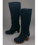 UGG Arroyo 3363 Weave Black Suede Leather Clog Knee High Boots US 8 - $247.50