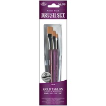 Royal Brush Gold Taklon Value Pack Brush Set With Acrylic Handle - £16.43 GBP