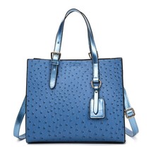  Pu Leather Handbags for Ladies Ostrich Pattern Tote Bag 2023 Women  Large Messe - £88.25 GBP