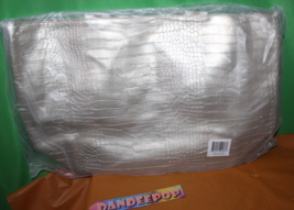 Saks Fifth Avenue silver Croco Finish Vinyl Handbag Shoulder Tote Bag - £19.45 GBP