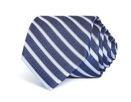 allbrand365 designer Textured Stripe Silk Classic Tie,Navy,One Size - £46.29 GBP