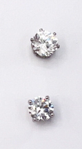 Two Single ONE Sterling Silver CZ Stud Earrings  - $21.78