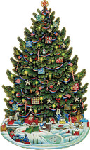 American Christmas Tree Shaped 165 Pieces Wooden Jigsaw Puzzle 9.5 X17.9&quot; - £58.36 GBP