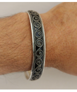 Moroccan Bracelet Silver Cuff Vintage Handmade Bangle Tuareg Berber Tribal Gift - $94.05