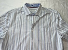 Tommy Bahama Men&#39;s LS Button Down Shirt White  &amp; Light Blue Stripes Medium - £9.09 GBP