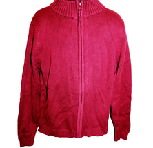 Lands End Uniform Little Boys Size Large (7) Drifter Zip Cardigan, Red - £14.21 GBP