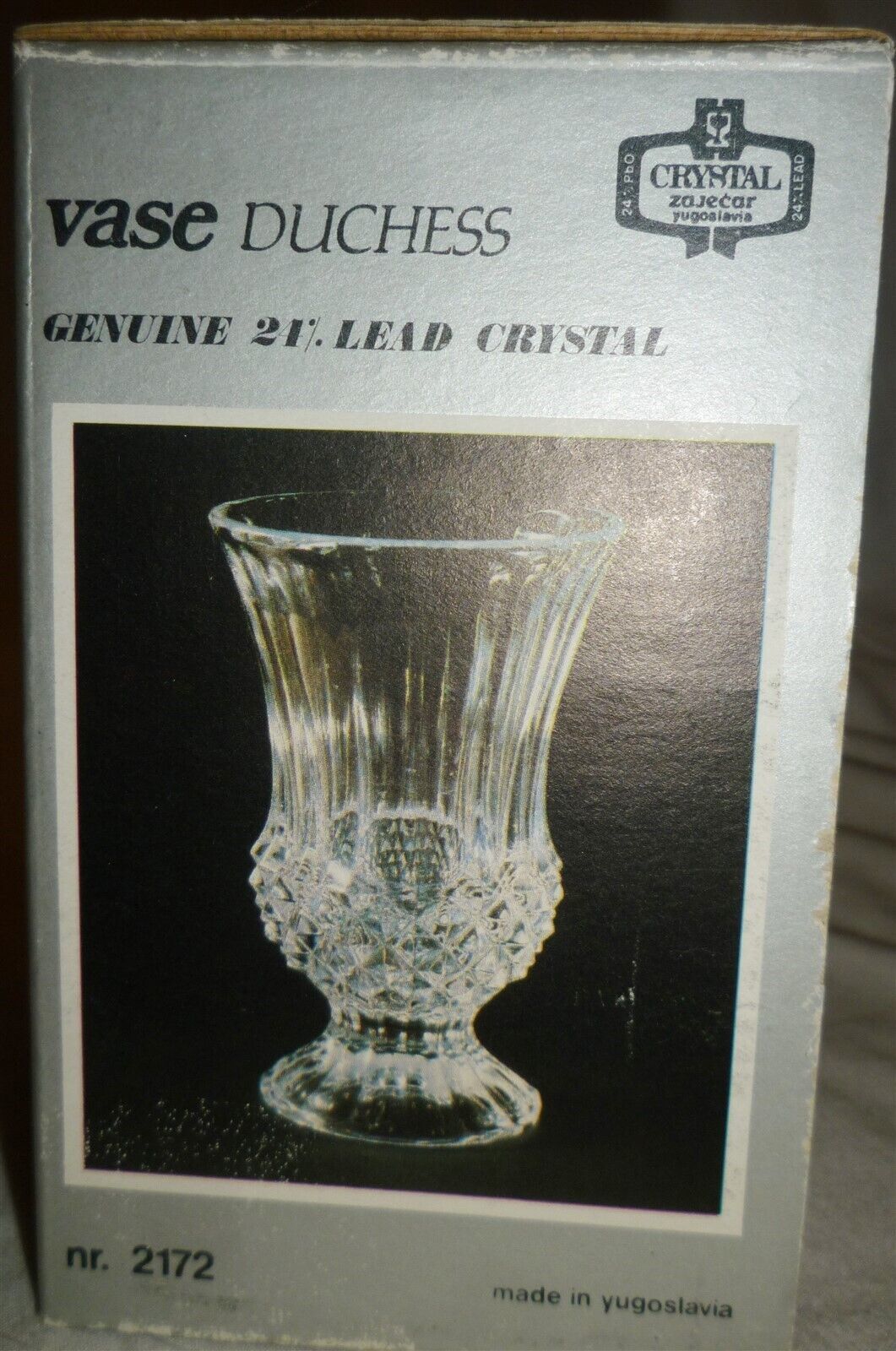 VINTAGE ZAJECAR YUGOSLAVIA 24% LEAD CRYSTAL d&#39;ADRIANA BUD VASE DUCHESS NMB - $11.76