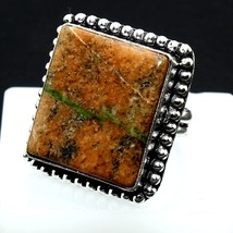 Natural Bloodstone Square Gemstone Handmade Ring Gift Jewelry Size 6 - £5.37 GBP