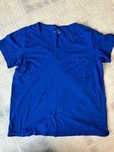 Bright BLUE Garment dyed with pocket T-shirt tee style j Crew G2358 Short Sleeve - £17.01 GBP