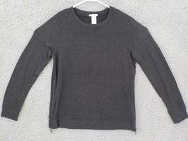 Matty M Sweatshirt Womans SZ M Charcoal Grey Long Sleeve Zippered Side Openings - £10.04 GBP