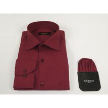 Men's Shirt Hankie CASILA Turkey Cotton Blend Long Sleeves 501770-05 Burgundy image 4