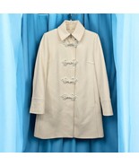 J. Crew Coat Womans Cream White Approx. Size 8 Wool Blend Ornate Knot Cl... - $140.24