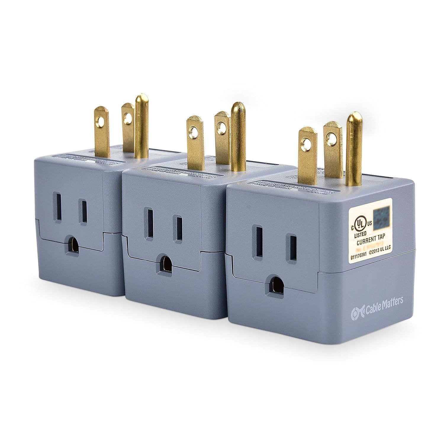 Primary image for [UL Listed] Cable Matters 3-Pack 3 Outlet Wall Adapter, 3 Outlet Power Cube Tap,