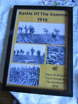 Piece WW1 British Tunic Found Somme FRAMED - $43.83