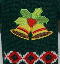 DMM Uncle Bobs XSweat Ugly Knitted Bottle Sweater Green with Bells and Holly image 2