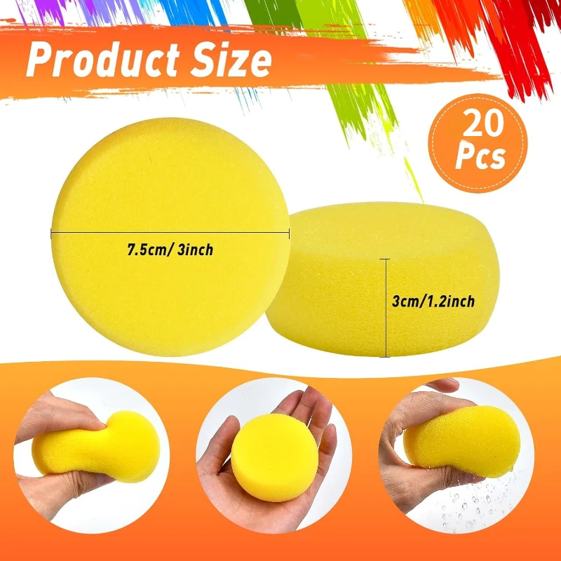 10/20Pcs Painting Pottery Clay Sponge Circular Synthetic Artist Sponges ... - €4,33 EUR