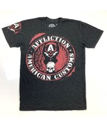 Affliction Dark Gray/Red Sz L Mens T-Shirt American Customs Grunge Distr... - $34.53 CAD
