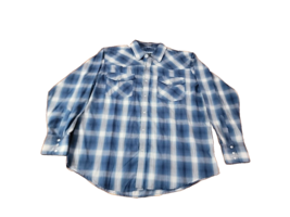 VINTAGE Sandy River Mens Shirt Size XXL Blue Checkered Pearl-Snap Wester... - £15.72 GBP