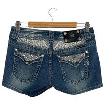 Miss Me Shorts Womens 28 Blue Denim Lace Rhinestone Embellished Medium W... - $39.59