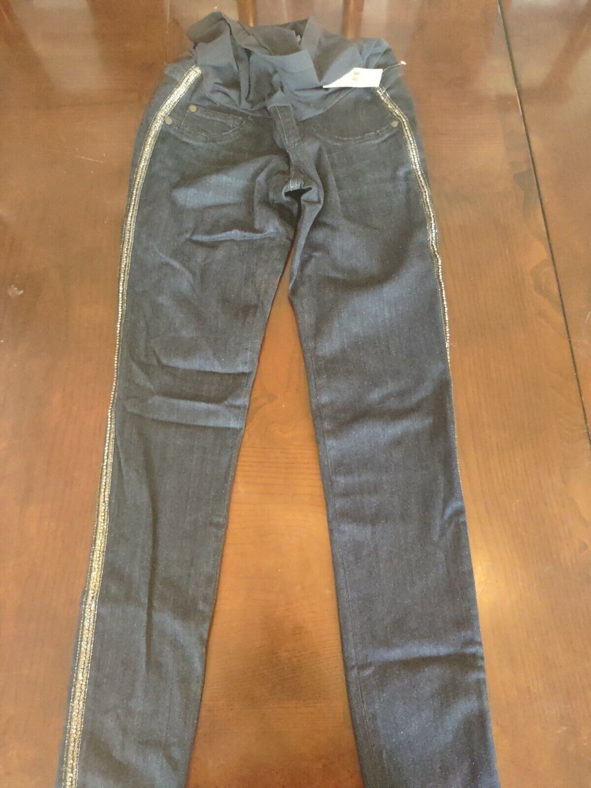 Indigo Blue Maternity Size XS Kegging With Crystals - $49.48