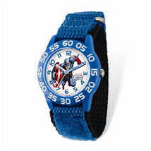 Marvel Captain America Acrylic Blue Nylon Time Teacher Watch - £22.78 GBP