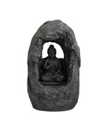 8.3x5.9x13.6&quot; Decorative Gray Tabletop Water Fountain with Sitting Buddha - £97.66 GBP