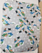 SET OF 3 SAME FABRIC PLACEMATS 12&quot;x18&quot;,CHRISTMAS,SNOWMEN &amp; SNOWFLAKES ON... - $15.83