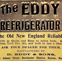 The Eddy Refrigerator Boaton Mass 1894 Advertisement Victorian Appliance... - £15.03 GBP