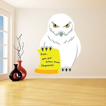 ( 61&#39;&#39; x 79&#39;&#39; ) Vinyl Wall Decal Owl with Letter / Harry Potter Owl Sticker / Ha - £91.95 GBP