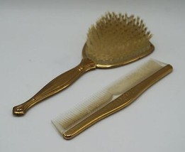 Metal Mango Plástico Cerdas Cepillo para el Pelo &amp; Espejo de Mano Juego - £47.55 GBP