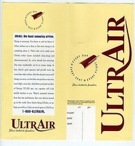  UltrAir Airlines Ticket Jacket Mint Unused 1990&#39;s Your Ticket to Freedom - £9.31 GBP