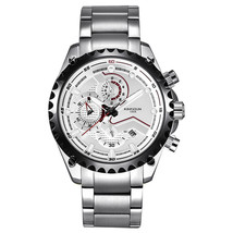 Steel Belt Waterproof Quartz Watch Mens Multifunctional Sports Watch - £41.58 GBP