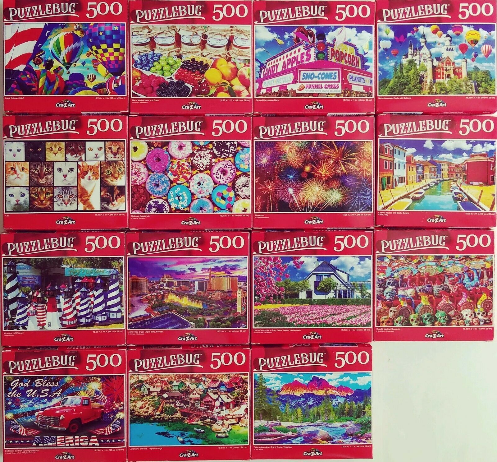 500 Pc Jigsaw Puzzles 18.25”x11” 1/Pk s20i, Select: Berries Cats Vegas T... - $2.99