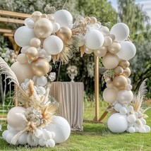 White Balloon Arch Pearl White Balloons Off White Gold Balloon Arch Kit Pearl Wh - $40.99