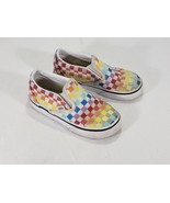 Vans Slip-On Rainbow Checkered Skateboard Shoes Multicolor Youth Kids Si... - $392.74 MXN