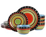 Gibson Elite Feliz Mesa 12 Piece Hand Painted Dinnerware Set, Service fo... - $87.81