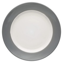 SET Of 4  Royal Norfolk Gray and White Stoneware Dinner Plates, 10.5 in. - £23.94 GBP