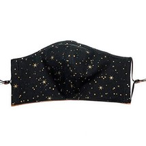 Black Polka Dot Gold Star Face Mask, 3 layer 100% cotton cloth, nose wir... - $16.61