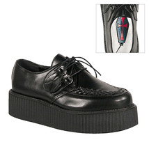 DEMONIA Men&#39;s Vegan Punk Gothic Black Platform Creepers Goth Shoes V-CRE502/B/PU - £62.29 GBP