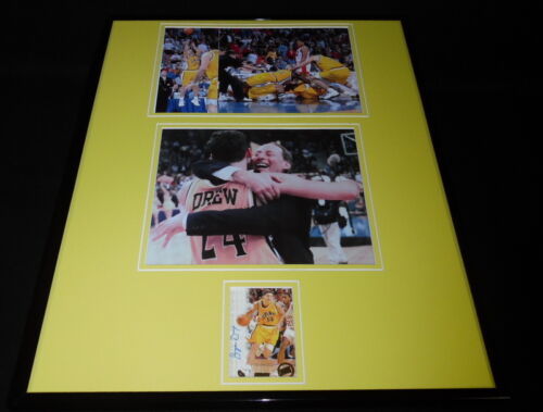 Primary image for Bryce Drew Signed Framed 16x20 Rookie Card & Photo Set PRESS PASS Valparaiso