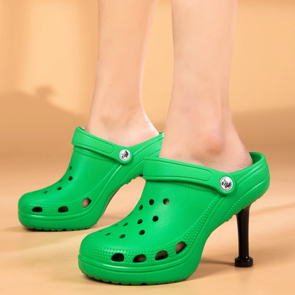 Summer Women Clogs Quick Dry Wees Platform Garden Shoes High Hee Sandals Fashion - £194.06 GBP